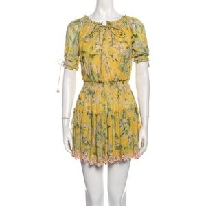 Hemant and Nandita Floral Dress Yellow Small